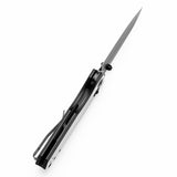 Tenable Beaver Cross Bar Lock Folding Knife Ivory White and Black G10 Handle (3.44'' Blackwash Nitro-V Blade) Kim Ning Design-T1105V2