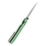 Tenable Eaglestrike Cross Bar Lock Folding Knife Green Anodized Aluminum with Diamond Pattern Handle (3.73'' Blackwash Nitro-V Blade) James Lowe Design-T1095V3