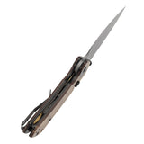 Available on TikTok -Tenable Fenrir Top Liner Lock Folding Knife| Amber PEI Handle | 3.4“ Damacus Blade | Sparrow Knife Design | B1034H6