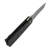 KANSEPT Higonokami | Liner Lock | 3.02'' Damascus Blade | Shred Carbon FIber Handle | Goran mihajlovic Design | T2135A1