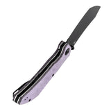 Tenable Tipper Folding Knife | 3.39'' Blackwash Nitro V Blade | Purple Micarta Handle | Edgy Bladeworks Design | B1079A2