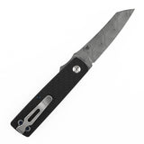 Tenable Higonokami Folding Knife | 3.02'' Water Ripple Damascus Blade | Twill Cabrbon Fiber Handle | Goran mihajlovic Design | B2135A3