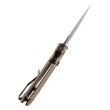 Tenable Fenrir Top Liner Lock Folding Knife|  3.4“ Blackwashed Nitro-V Blade | Bronze Aluminum Handle | Sparrow Knife Design | B1034H11