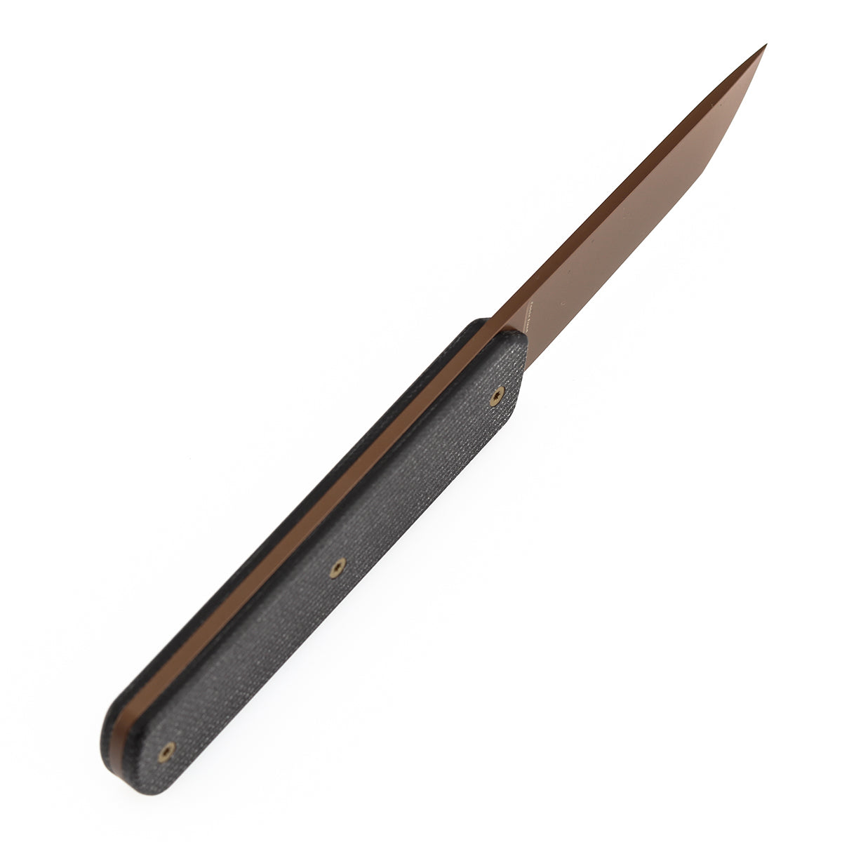 Tenable Foosa Fixed Blade Knife - 3.06'' Rose Gold D2 Blade | Black Micarta Handle | Rolf Helbig - G2020A1
