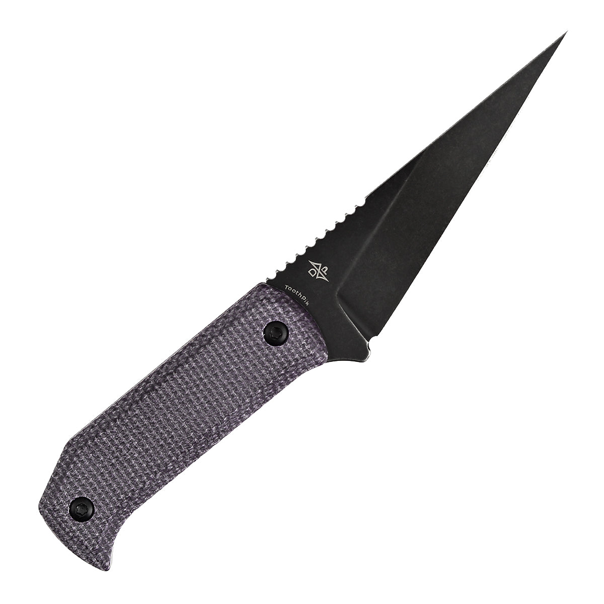 Pre-Order：Ships by Aug. 20 | Tenable ToothPik Fixed Blade | 3.04“ Blackwash 14C28N Blade | Purple Micarta Handle | Pinkerton Knives Design - G020A1