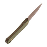 Tenable Loki Fixed Blade Knife | 2.99" Rose Gold D2 Blade | Olive Green G10 Handle | Steven Dunnuck Design | G1058A3