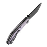 Tenable Tipper Folding Knife | 3.39'' Blackwash Nitro V Blade | Purple Micarta Handle | Edgy Bladeworks Design | B1079A2