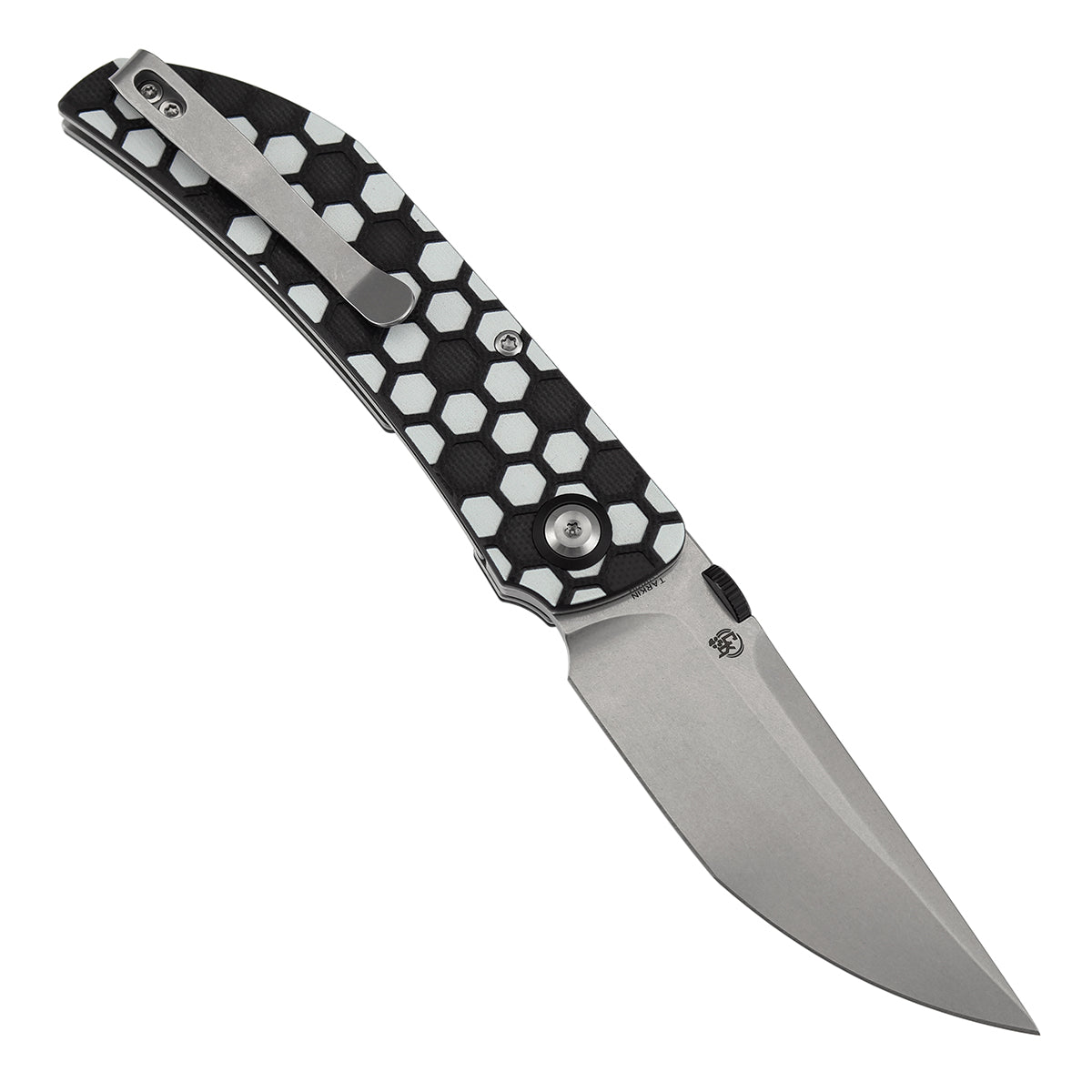 Tenable Exclusive Soccer-Themed Tarkin Folding Knife | 3.42" Nitro-V | Black & White G10 | Matthew Christensen Design | B1078A5