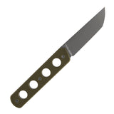 Tenable Foosa Fixed Blade Knife - 3.06'' Gray TiCn Coated D2 Blade | Olive Green G10 Handle | Rolf Helbig Design - G2020A4