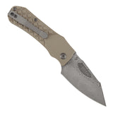 Tenable Loki Liner Lock Knife | 3.0" Water Ripple Damascus Blade | Brown G10 Handle | Steven Dunnuck Design - B1058A3