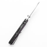 Tenable Beaver Cross Bar Lock Folding Knife Purple and Black G10 Handle (3.44'' Stonewashed Nitro-V Blade) Kim Ning Design-T1105V1