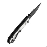 Tenable Bison Folding Knife | 3.24'' Blackwash Nitro V Blade | Black & White G10 with Frag Pattern Handle | Ray Laconico Knives Design | B2108A1