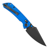 Tenable Fenrir Cross Bar Lock Folding Knife| 3.48'' Gray TiCn Coated Nitro V Blade | Blue Anodized Aluminum with Diamond Pattern Handle | Sparrow Knife Design| T1034V15