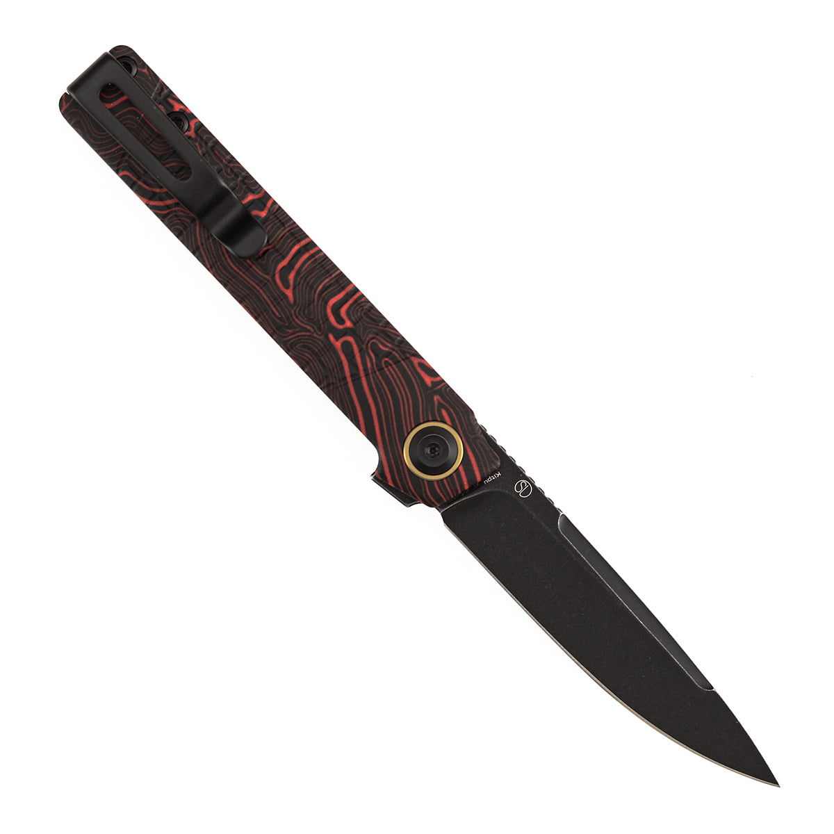 Tenable Kitpu Folding Knife | 2.9'' Blackwash Nitro-V Blade | Black & Red G-Mascus Handle | Jonathan Styles Design - B2123A4