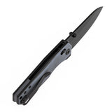 Tenable Beaver CrossBar Folding Knife | 3.44'' Blackwash Nitro-V Blade | Gray and Black G10 Handle | Kim Ning Design-T1105V7