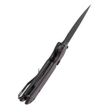 Tenable Fenrir Top Liner Lock Folding Knife| Purple Micarta | 3.48“ Blackwashed Nitro-V Blade | Sparrow Knife Design | B1034H1