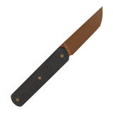 Tenable Foosa Fixed Blade Knife - 3.06'' Rose Gold D2 Blade | Black Micarta Handle | Rolf Helbig - G2020A1
