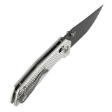 Tenable Deadite Cross Bar Lock Knife | 3.52" Gray TiCn Coated 14C28N Blade | Silver Aluminum Handle | TuffKnives Design - B1081V2