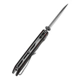 Tenable Kryo Cross Bar Lock | Red & Black G-mascus Handle | 3.58‘’ Stonewashed 14C28N Blade | Kim Ning Design-T1001V11