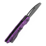 Tenable Goblin L Folding Knife | 3.24'' Blackwash 14C28N Blade | Purple Anodized Aluminum with Amphibian-inspired Geometric Texture Handle | Marshall Noble Design | B3016A3