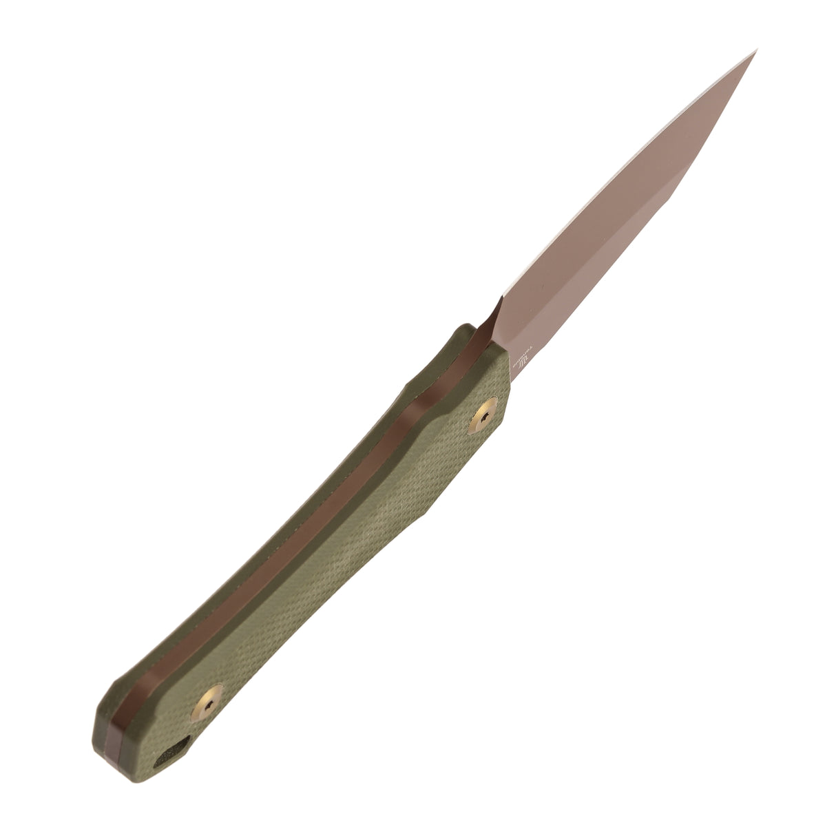 Tenable Loki Fixed Blade Knife | 2.99" Rose Gold D2 Blade | Olive Green G10 Handle | Steven Dunnuck Design | G1058A3