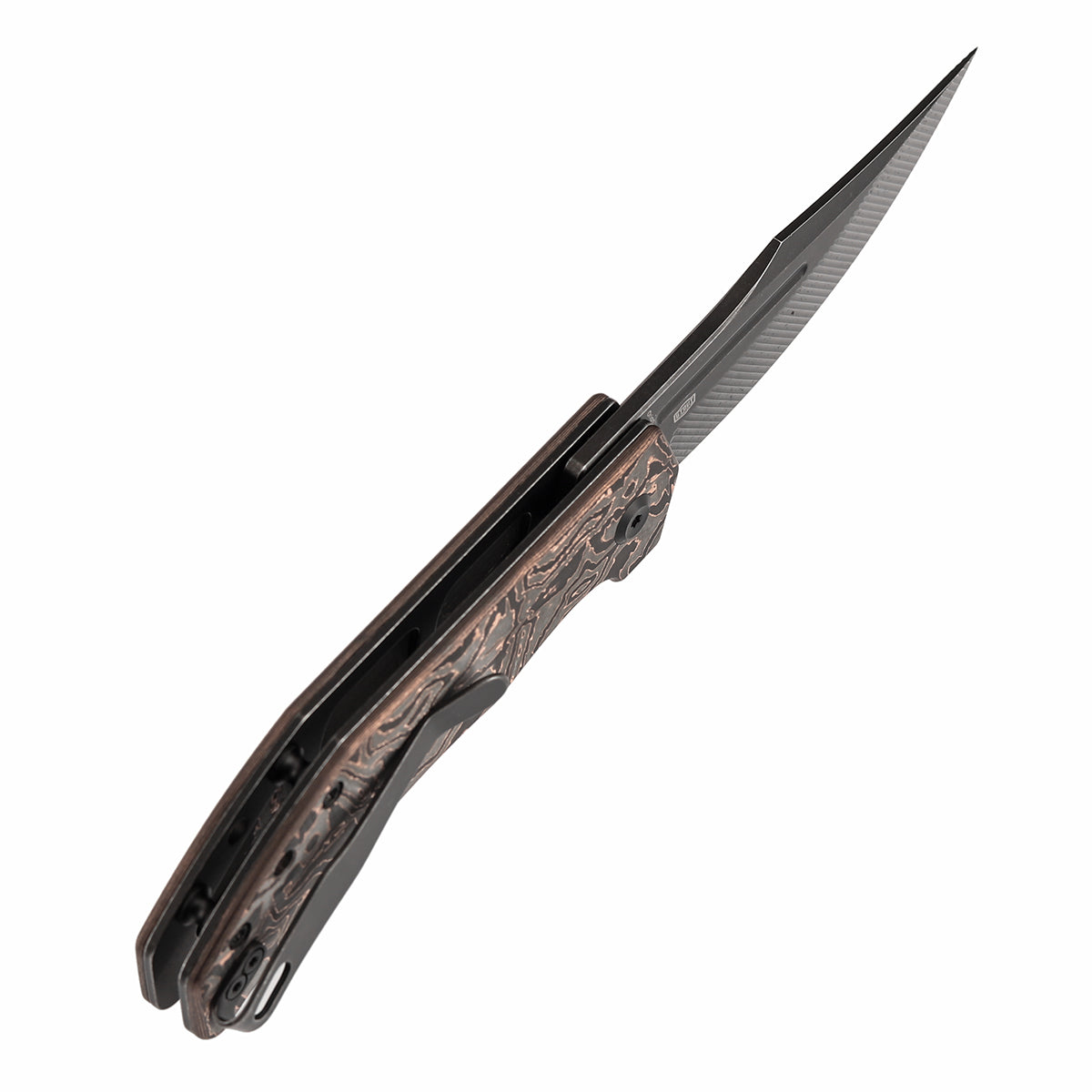 Tenable Orion Flipper Folding Knife | Copper Carbon Fiber Handle