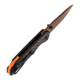 Tenable Mini Warrior Liner Lock Knife | 2.9" Rose Gold Nitro-V Blade | Twill Carbon Fiber & G10 Handle | Kim Ning Design - B2005A4