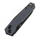 Tenable Beaver CrossBar Folding Knife | 3.44'' Blackwash Nitro-V Blade | Gray and Black G10 Handle | Kim Ning Design-T1105V7