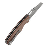 Tenable Tuckamore Folding Knife | 3.54" Stonewashed Nitro V | Brown Micarta | Jonathan Styles Design - B1052A2