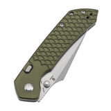 Pre-Order: Expected to be shipped on Sept.22rd -Tenable Fenrir Top Liner Lock Folding Knife| 3.4“ Stonewashed Nitro-V Blade | Green Anodized Aluminum with  Fishscale Texture Handle | Sparrow Knife Design | B1034H7