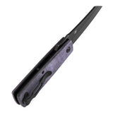 Tenable Higonokami Folding Knife | 3.02'' Black Stonewashed D2 Blade | Purple Micarta Handle | Goran mihajlovic Design | B2135A1