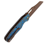 Tenable Tuckamore Folding Knife | 3.54" Rose Gold Nitro V | Blue & Yellow Vortex Micarta | Jonathan Styles Design - B1052A3