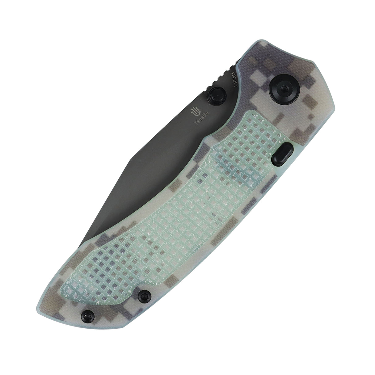 Tenable Entity Top Liner Lock Folding Knife | 3.52“ Gray TiCn Coated 14C28N Blade | Camouflage G10 Handle | Nalu Knives Design - B1036H4
