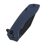 Tenable Entity - Button Lock - 3.52'' Blackwash 14C28N - Purple  Aluminum with Checkered Texture - Nalu Knives - B1036F5