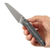 Parr Fixed Blade Knife - 3.12'' Stonewashed 14C28N Blade| Green Micarta Handle | Jonathan Styles - G011B5