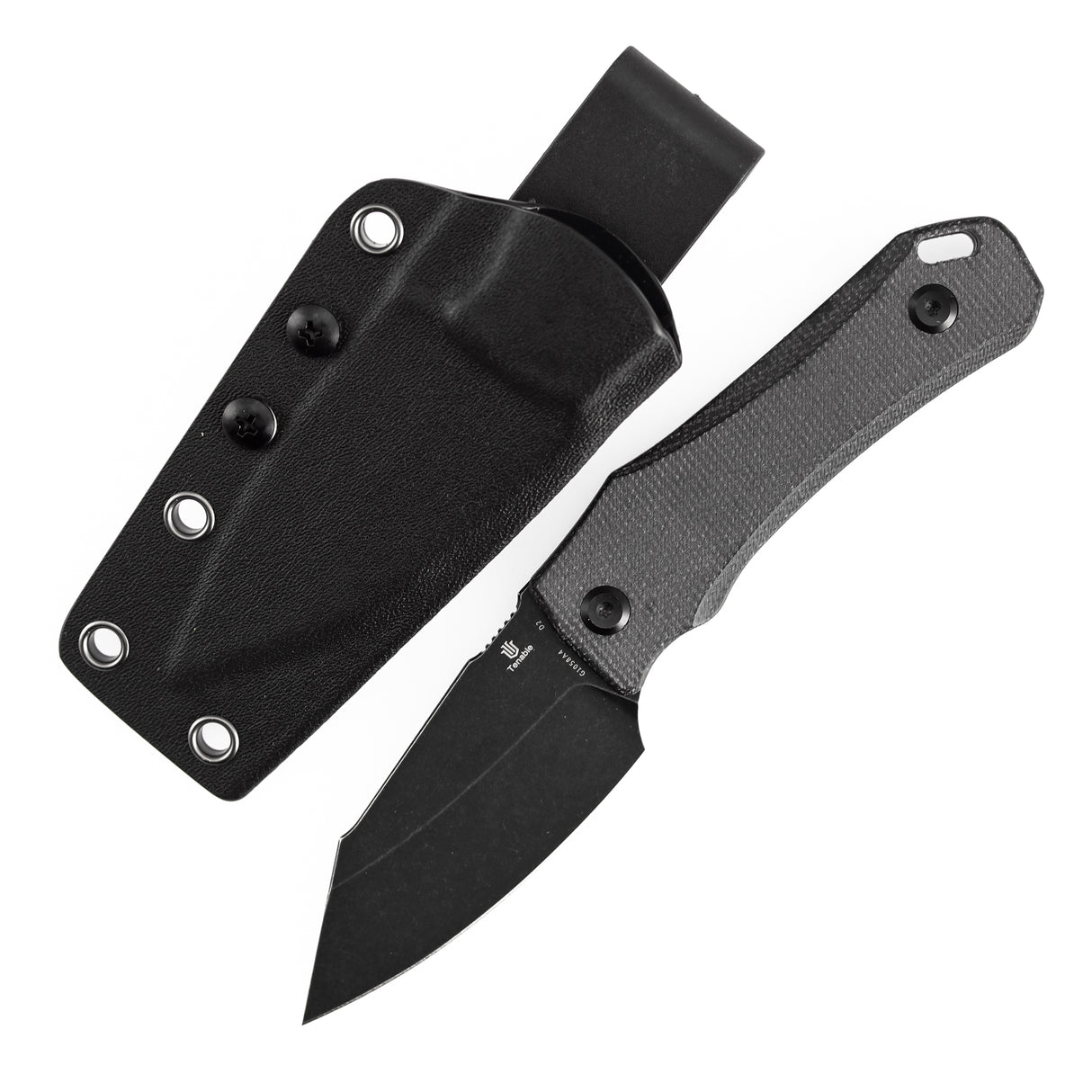 Tenable Loki Fixed Blade Knife |2.99"  Blackwash D2 Blade | Black Micarta Handle | Steven Dunnuck Design | G1058A4