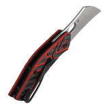 Pre-Order ：Ships by Aug. 10 | Tenable Osprey Folding Knife | 2.22" Stonewashed Nitro-V | Twill Carbon Fiber & Red G10 Handle | Triple Stripe Knives Design - B2087A3