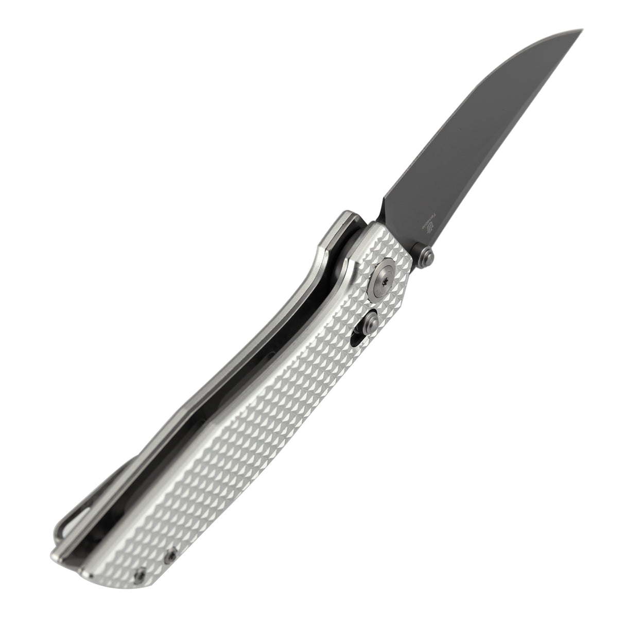 Tenable Deadite Cross Bar Lock Knife | 3.52" Gray TiCn Coated 14C28N Blade | Silver Aluminum Handle | TuffKnives Design - B1081V2
