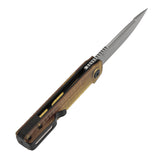 Tenable Kitpu Folding Knife | 2.9'' Water Ripple Damascus Blade | Amber PEI/Ultem with Frag Pattern Handle | Jonathan Styles Design - B2123A5