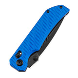 Tenable Eaglestrike | Cross Bar Lock | 3.73'' Black Stonewashed Nitro V Blade | Blue Anodized Aluminum with Diamond Pattern Handle | James Lowe Design-B1095V6
