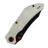 Pre-Order: Tenable Tipper Folding Knife | 3.39'' Blackwash Nitro V Blade | White G10 Handle | Edgy Bladeworks Design | B1079A4