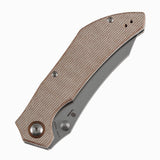 Tenable Tipper Folding Knife | 3.39'' Stonewashed Nitro V Blade | Brown Micarta Handle | Edgy Bladeworks Design | B1079A3