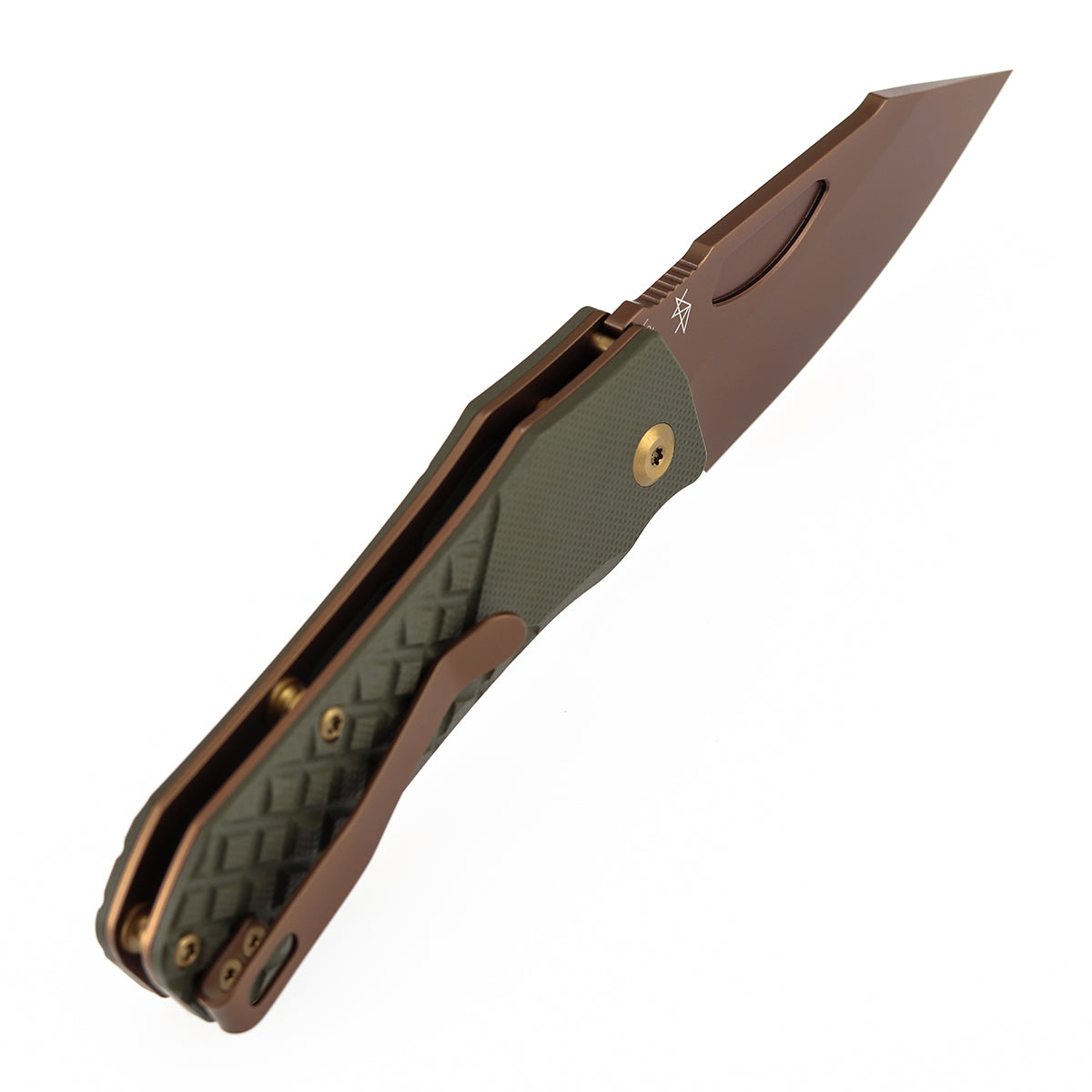Tenable Loki Liner Lock Knife | 3.0" Rose Gold Nitro-V Blade | Olive Green G10 Handle | Steven Dunnuck Design - B1058A4