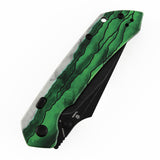 Tenable Fenrir Top Liner Lock Folding Knife| 3.4“ Blackwash D2 Blade | Jade G10 with Green Misty Mountain Inspired Pattern Handle | Sparrow Knife Design | B1034H12