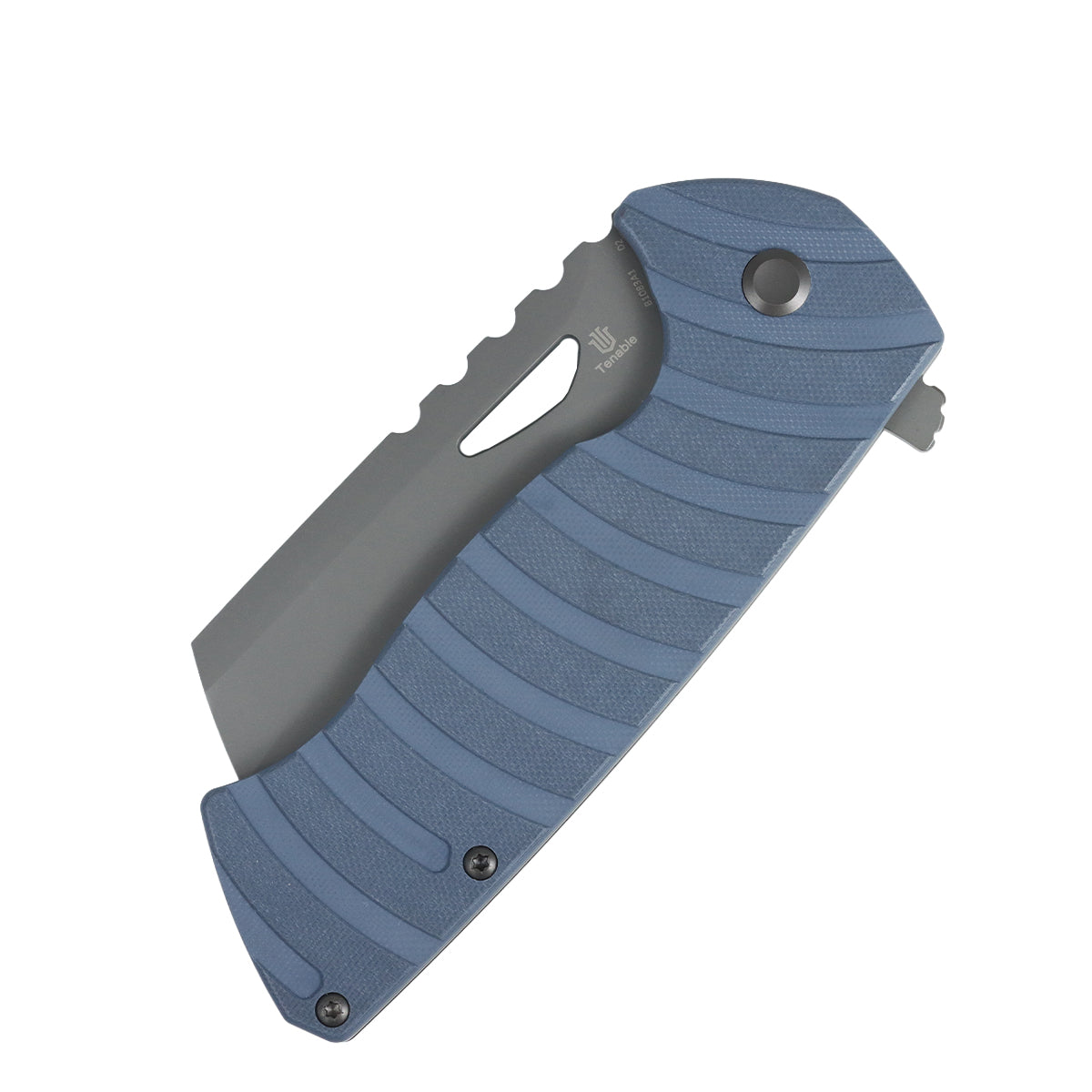 Tenable Leviathan Folding knife | 3.9" Gray TiCn Coated D2 Blade | Slate Blue G10 Handle | Warhawk Knives Design -B1083A1