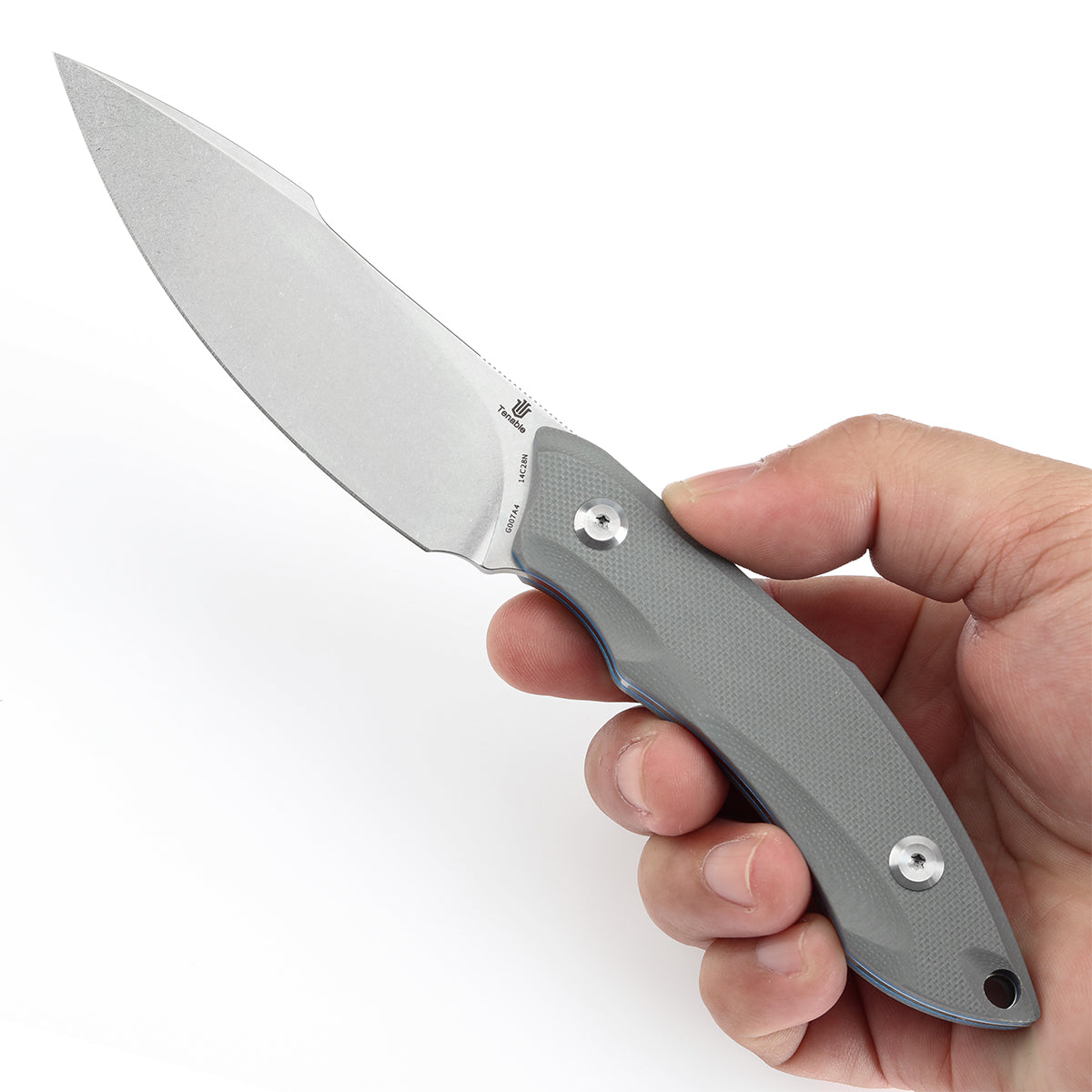 Tenable Luccio Fixed Blade Knife with Grey G10 Handle (3.81