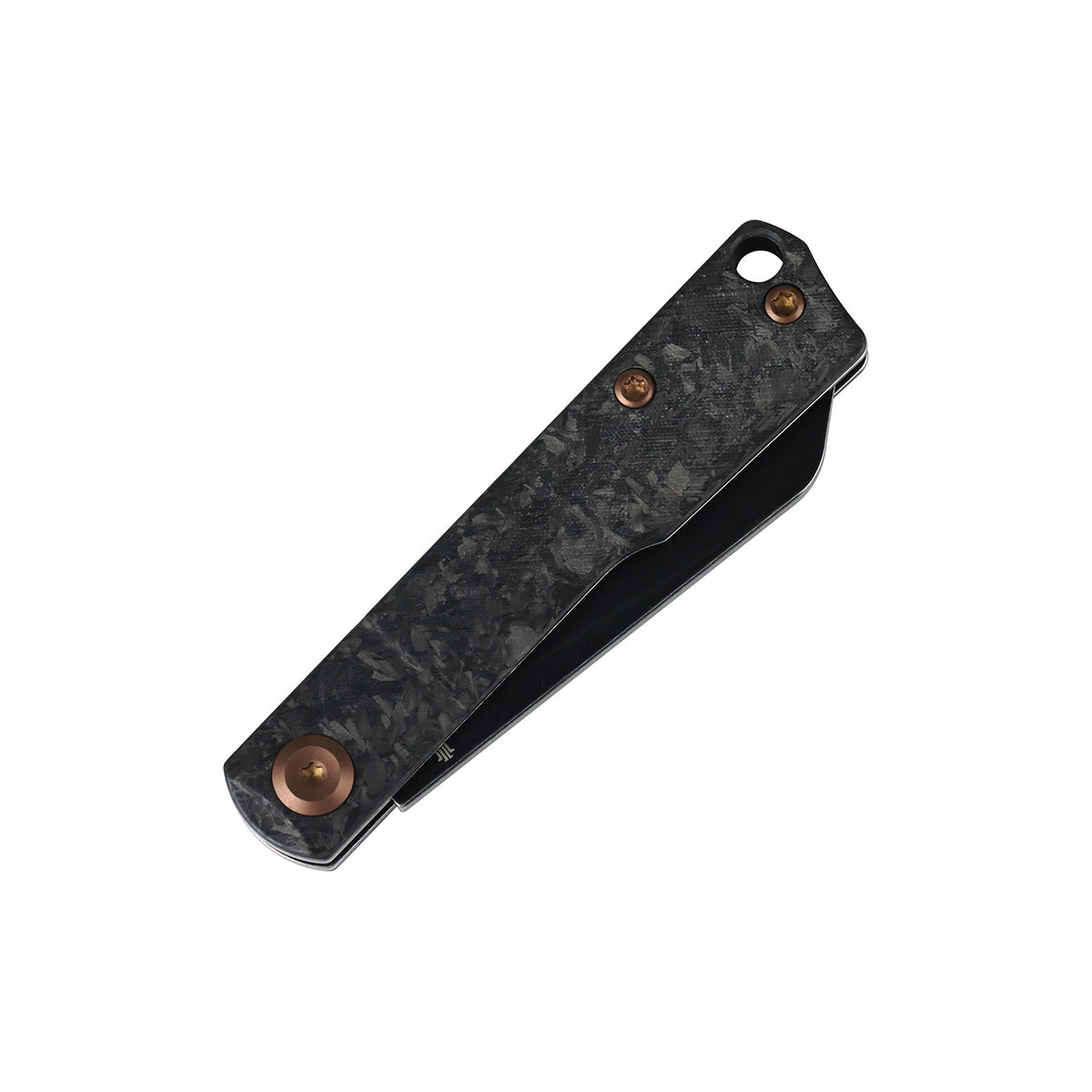 Tenable Riflestock Lock Back Folding knife | 2.34" Blackwash Nitro V Blade | Shred Carbon Fiber Handle | Nick Swan Knives Design - B2131S2