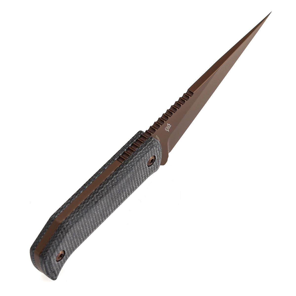 Pre-Order：Ships by Aug. 20 | Tenable ToothPik Fixed Blade | 3.04“ Rose Gold 14C28N Blade | Black Micarta Handle | Pinkerton Knives Design - G020A3