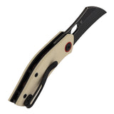 Pre-Order：Ships by Aug. 10 | Tenable Osprey Folding Knife | 2.22" Blackwash Nitro-V | Ivory White G10 Handle | Triple Stripe Knives Design - B2087A2