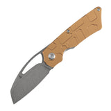 Tenable Goblin L Folding Knife | 3.08" Water Ripple Damascus Blade |Bronze Anodized Aluminum with Amphibian-inspired Geometric Texture Handle | Marshall Noble Design | B3016A2